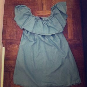Blue off the shoulder dress